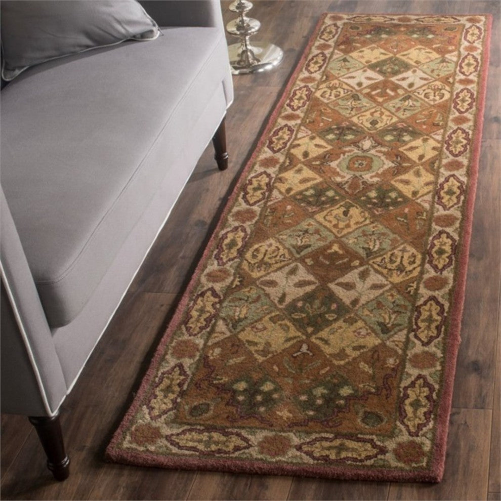 Safavieh Heritage 8' X 10' Hand Tufted Wool Pile Rug in Rust and Ivory