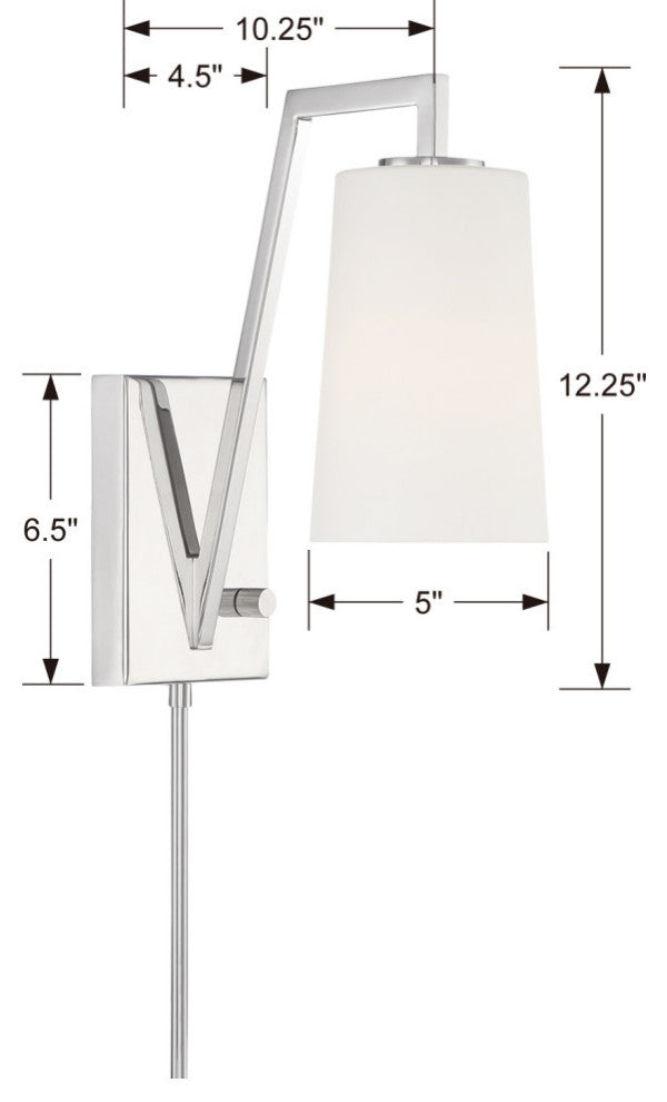 Avon 1 Light Polished Nickel Wall Mount