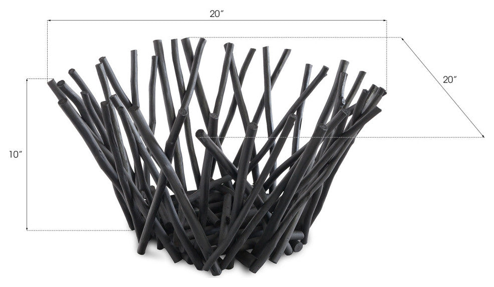 Stick Bowl, Tall, Black