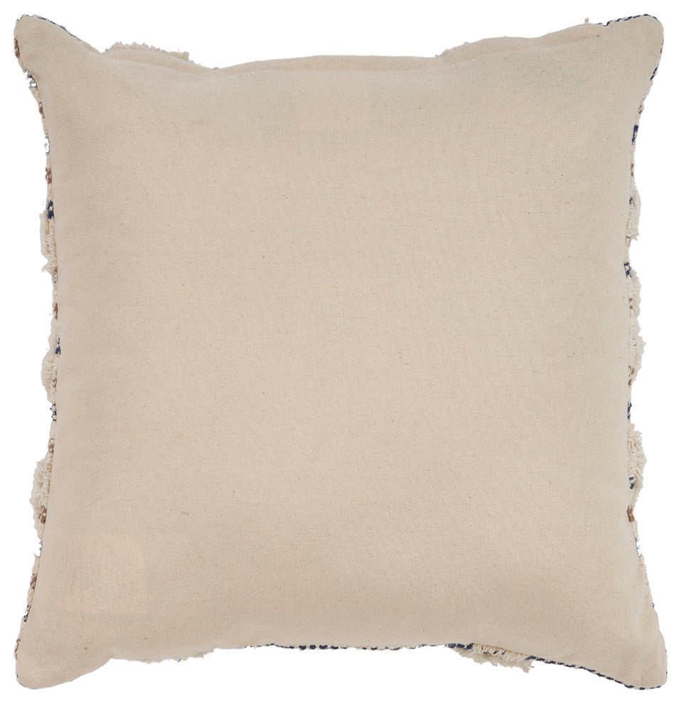 Textured Stripe Cotton Throw Pillow