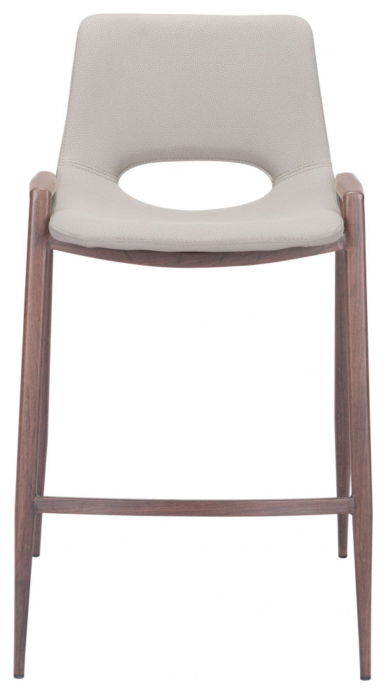 Set of Two Ivory Retro Modern Funk Counter Chairs