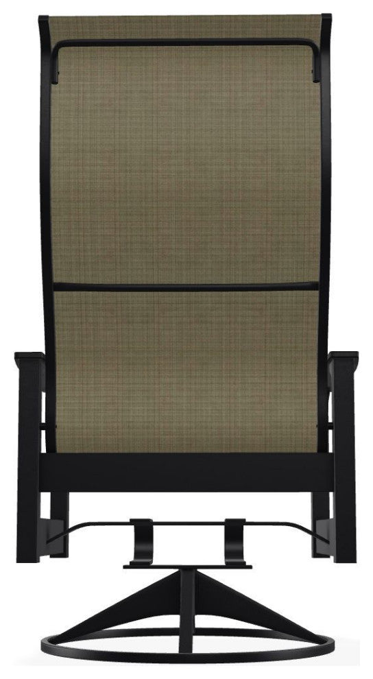 Leeward Sling Outdoor Swivel Rocker, Elevation Stone/Black