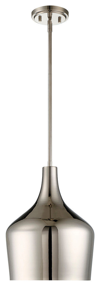 1-Light Pendant, Polished Nickel