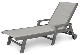 Coastal Chaise With Wheels, Slate Gray / Metallic Sling