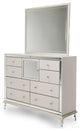 Hollywood Loft Dresser With Mirror Set - Frost