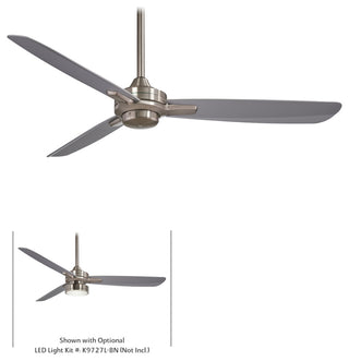 Minka Aire Rudolph Ceiling Fan, Brushed Nickel, Silver, F727-BN/SL