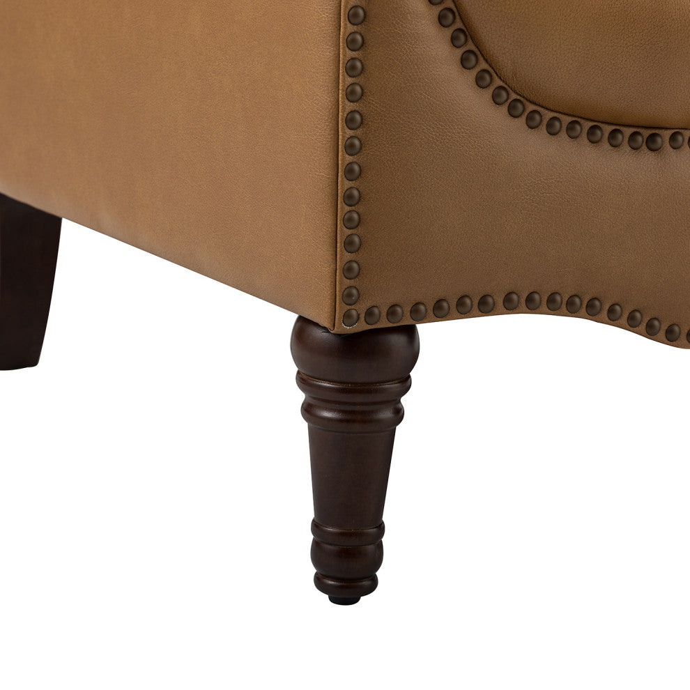 Bertram Genuine Leather Armchair Set of 2, Camel