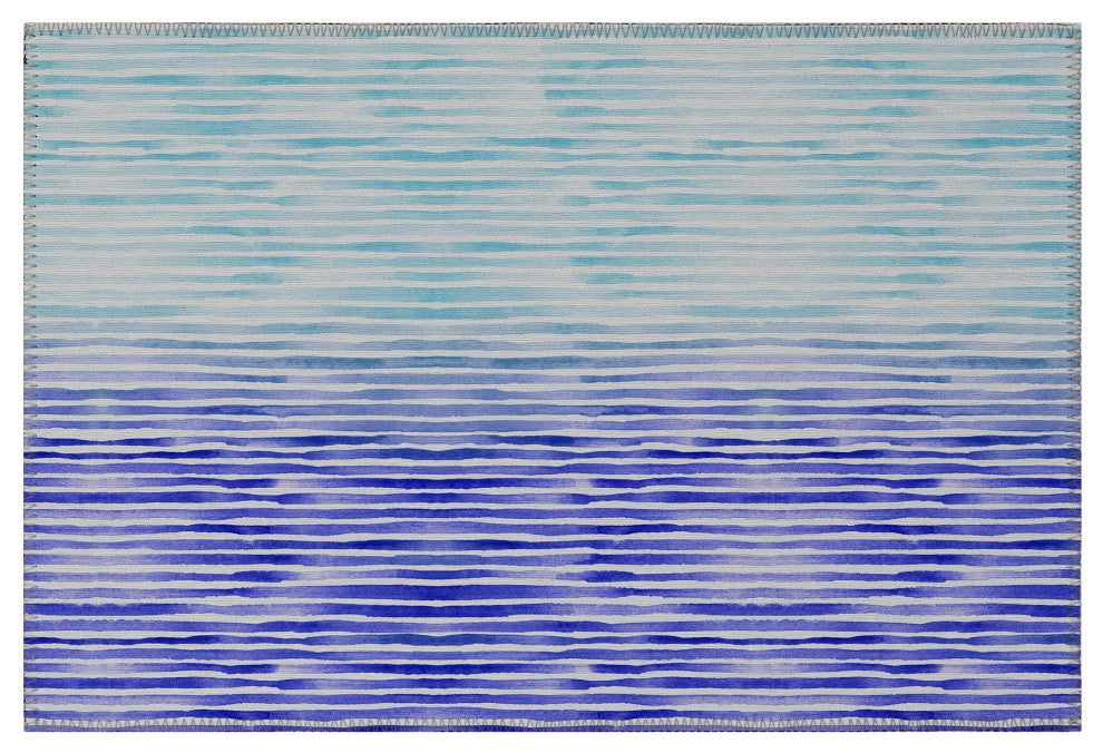 Indoor/Outdoor Seabreeze SZ8 Navy Machine Washable 1'8" x 2'6" Rug
