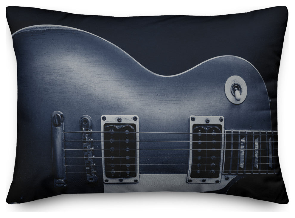 Guitar on Blue 14x20 Indoor/Outdoor Pillow