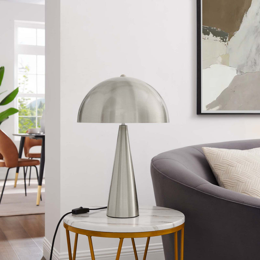 Selena Metal Table Lamp, Satin Nickel
