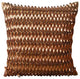 Faux Leather Toss Pillow Covers Metallic Rust Orange 20"x20" Knots, Rustic Rust