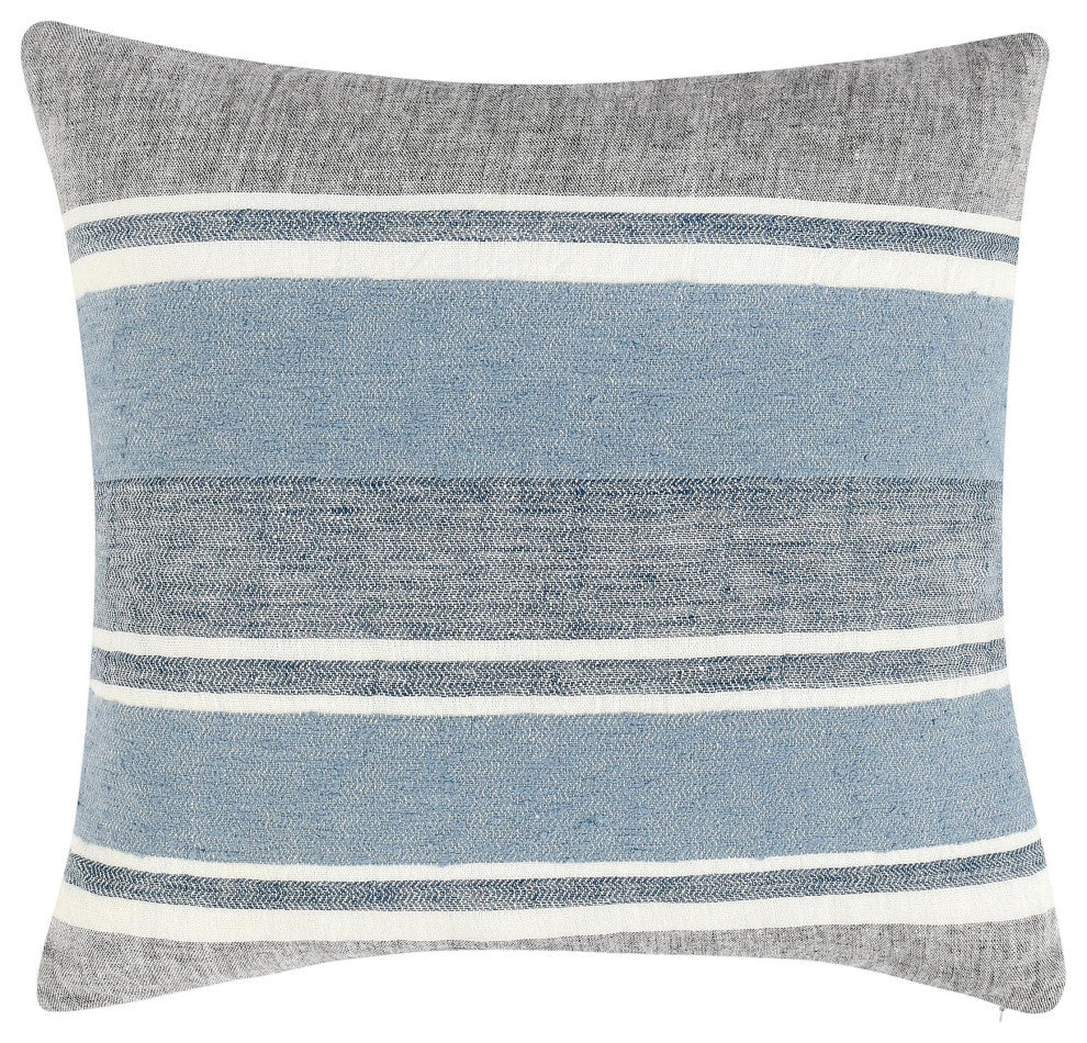 Lima Linen Fabric Capri Blue Throw Pillow, 22x22