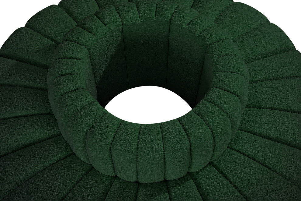 Arc Upholstered Outward Curved Modular Sectional, Green, 8-Piece: Reverse Corner (8), Boucle Fabric