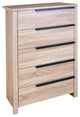 Capacious Brown Finish Chest With 5 Drawers On Metal Glides.