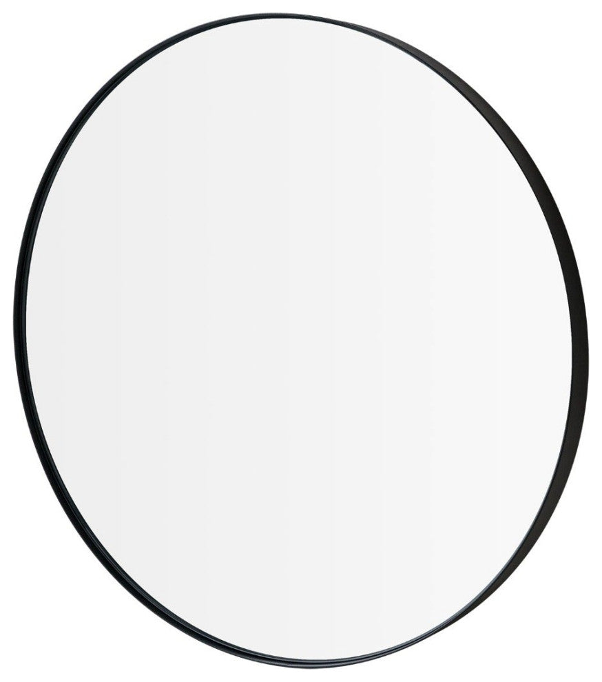 RIM Round Accent Mirror - Clear Glass with Black Rim