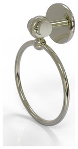 Satellite Orbit Two Towel Ring With Twist Accent, Polished Nickel