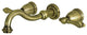 KS3023AL Two-Handle Wall Mount Tub Faucet, Antique Brass