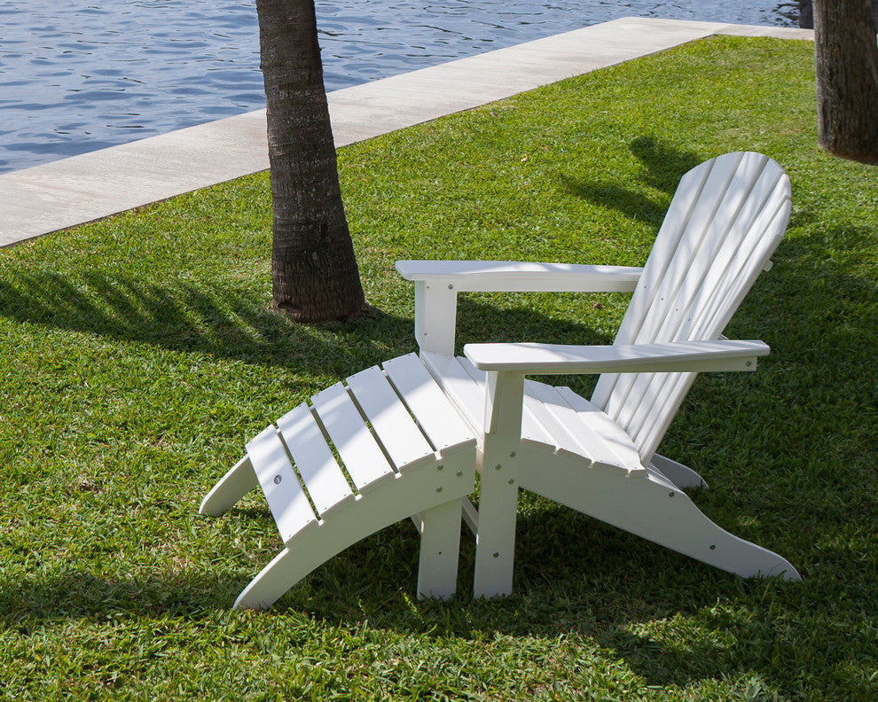 Polywood South Beach Adirondack 2-Piece Set, Black