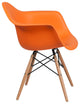 Alonza Series Orange Plastic Chair, Wood Base