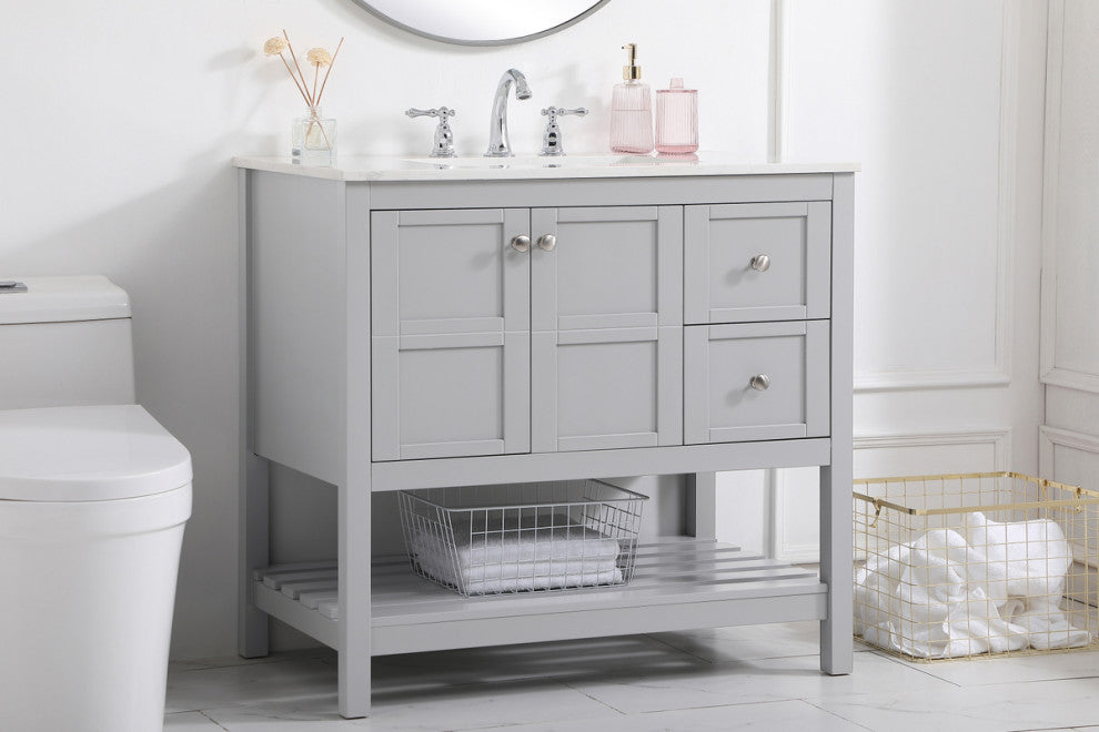 Tucker Grey 36" Single Sink Bathroom Vanity