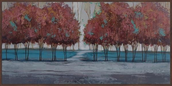 "Chestnut Branches II" Floater Framed Painting Print on Canvas, 24"x12"