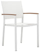 Benzara BM287792 Fifi 21" Set of 6 Dining Chairs, Brown Armrests White Fabric