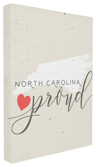 North Carolina Proud, 24x30, Stretched Canvas Wall Art