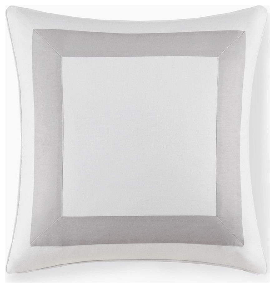 Croscill Home Perla Modern Euro Sham 26x26, Gray