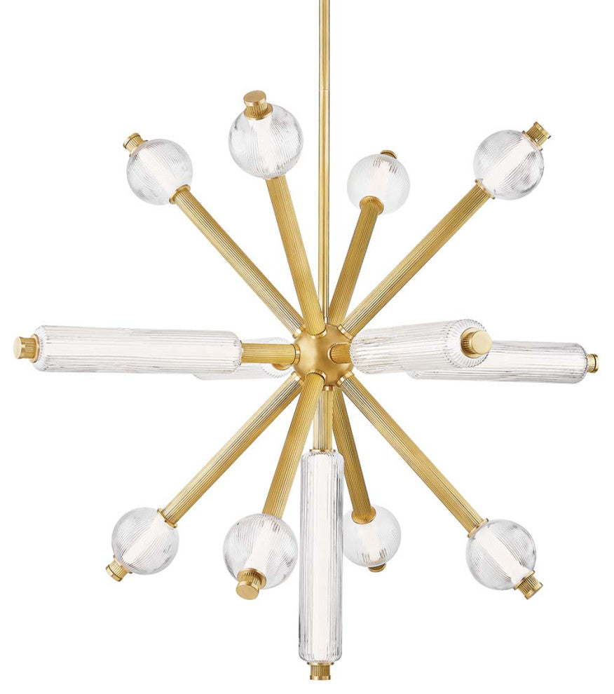 Corbett Lighting 452-50 Atom 50"W 2700K LED Sputnik Chandelier - Vintage Brass