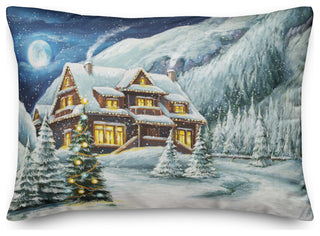 Cabin In The Mountains 14x20 Spun Poly Pillow
