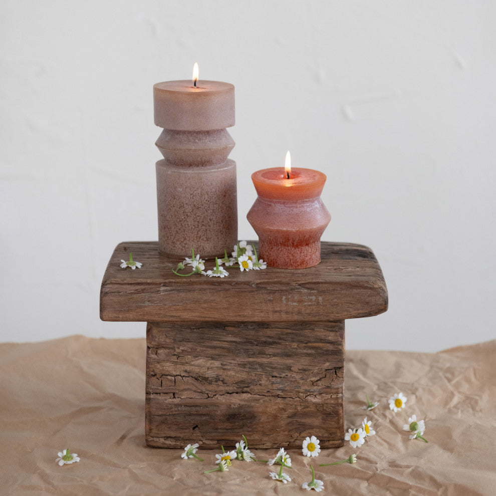 Decorative Reclaimed Wood Pedestal, Natural