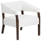White Upholstered Open-Arm Accent Chair