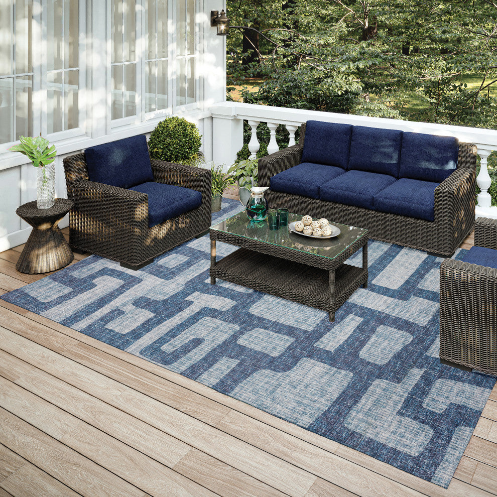 Indoor/Outdoor Sedona SN4 Storm Machine Washable 9' x 12' Rug