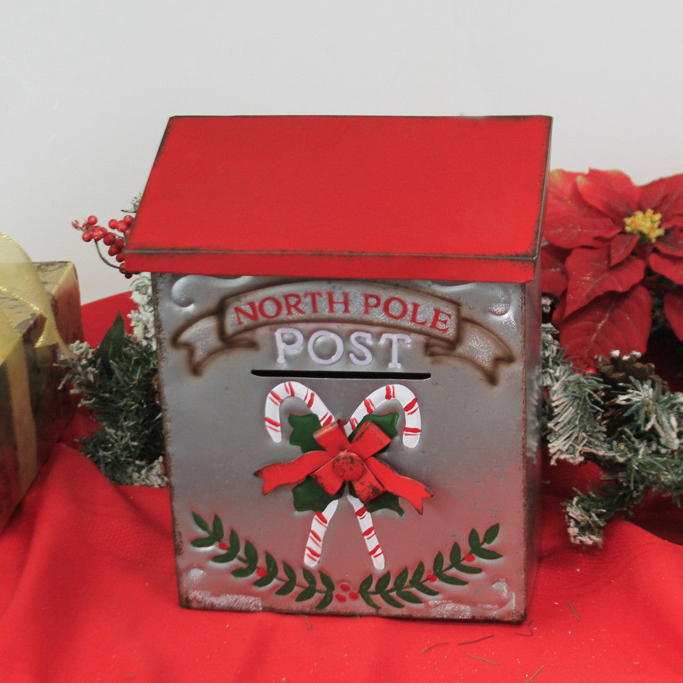 Christmas Letters To Santa Mail Box Metal North Pole Post 9737060