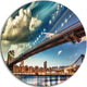 Manhattan Skyline At Summer, Cityscape Photo Round Wall Art, 11"