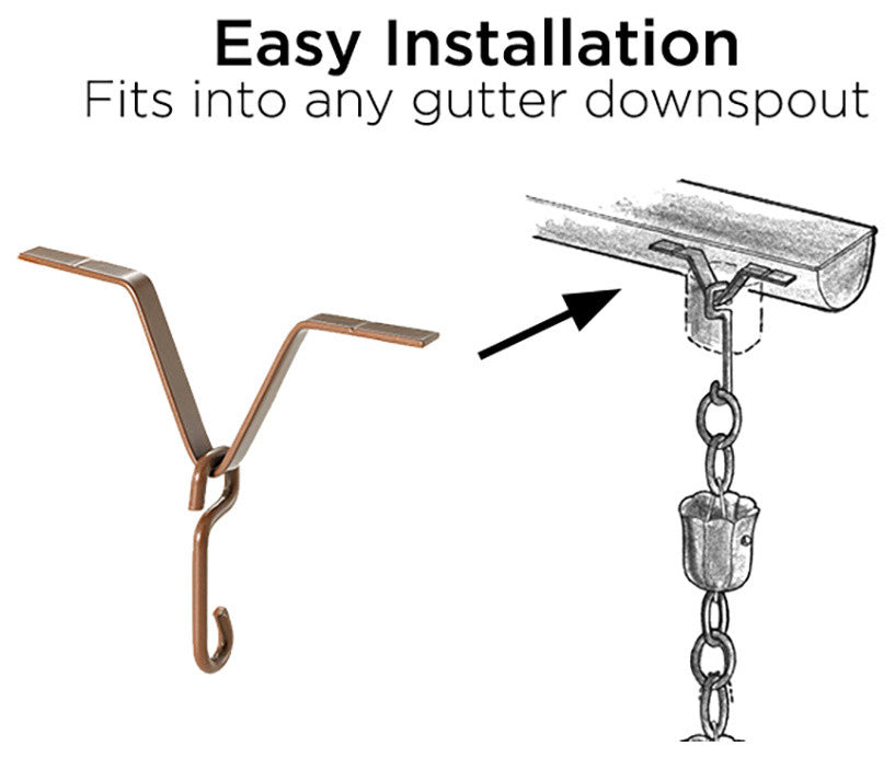 100% Pure Copper Crocus Rain Chain, 8-1/2 Feet Long, Large Cups