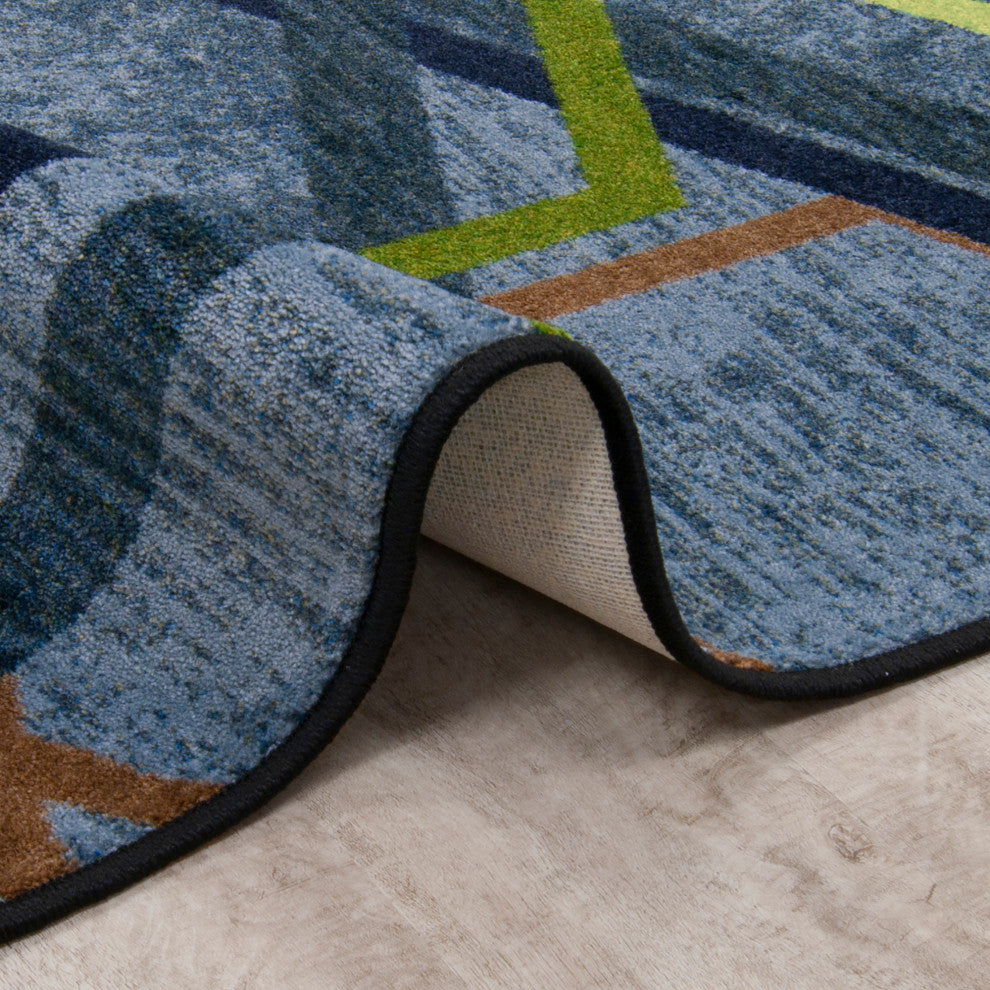 Double Helix Emerald  Rug, 5'4" X 7'8"
