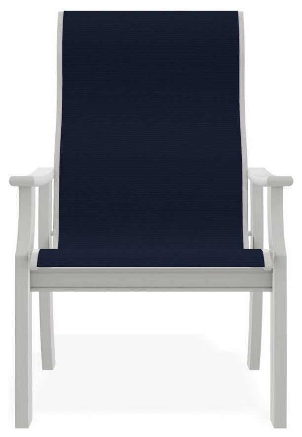 St. Catherine Sling Outdoor Armchair, Navy/Snow