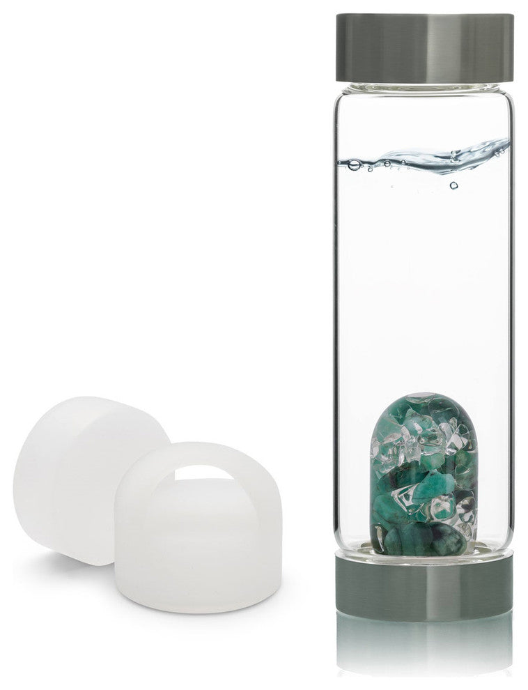 Water Bottle, VitaJuwel ViA Gemwater Bottle, White Loop Caps, Vitality