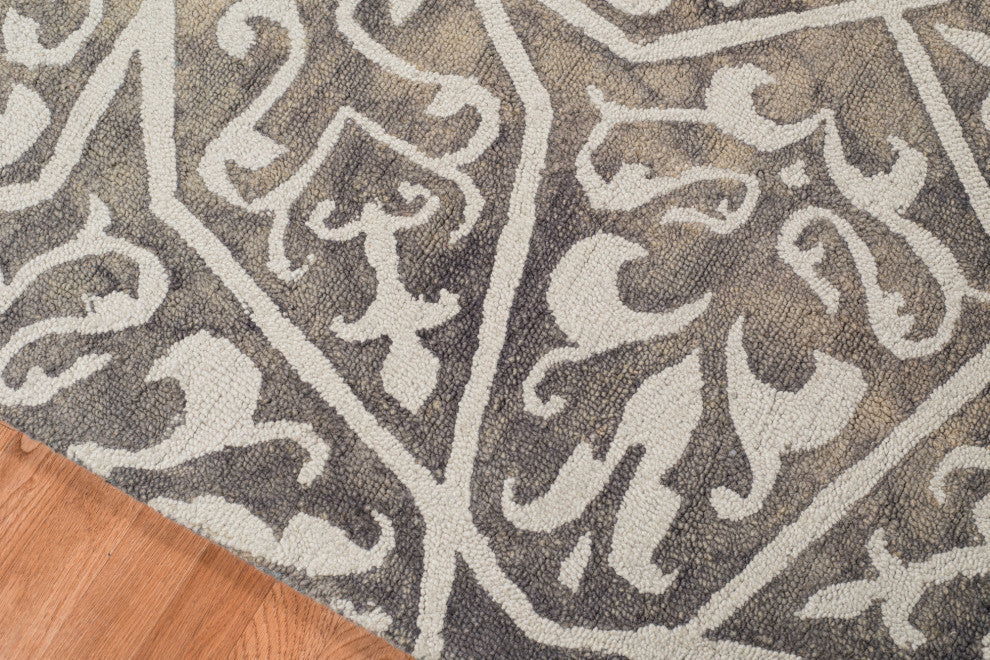 Amer Rugs Shibori SHI-26 Gray Gray Hand-tufted - 7'6"x9'6" Rectangle Area Rug