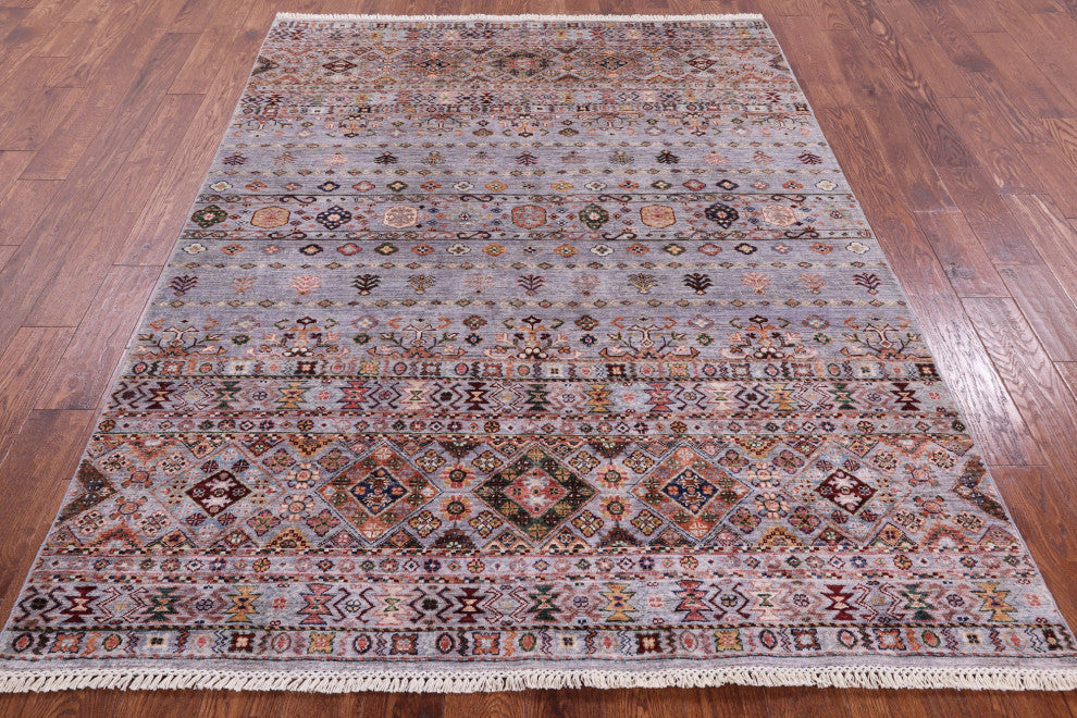 5' 10" X 7' 9" Super Kazak Khorjin Handmade Wool Rug Q10091