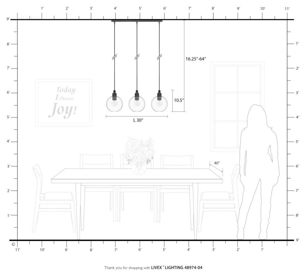 Downtown 3 Light Black With Brushed Nickel Accents Sphere Linear Chandelier
