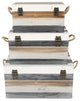 Set of 3 Multicolor Wood Trunk With Rope Handle
