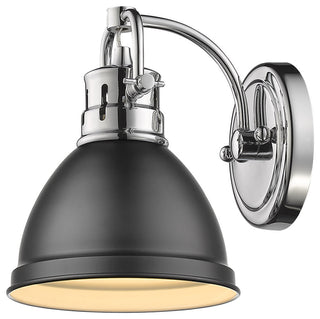 Golden Lighting 3602-BA1-BLK Duncan 9" Tall Bathroom Sconce - Black / Black