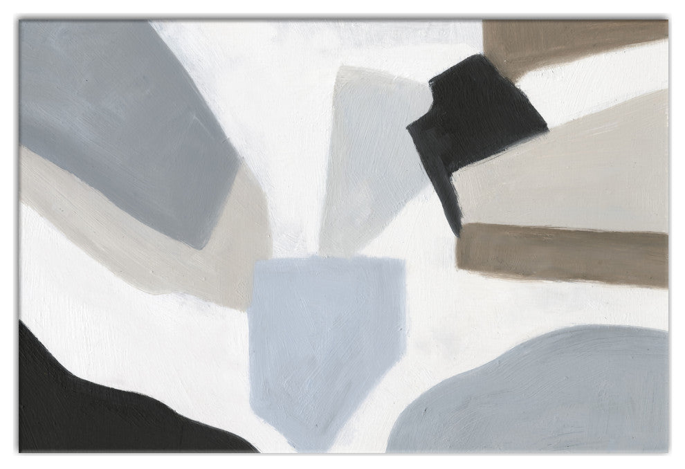 Neutral Abstract With Soft Shapes 36 x 24 Canvas Wall Art