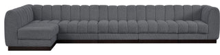 Quinn Chenille Upholstered 6-Piece L-Shaped Modular Sectional, Grey