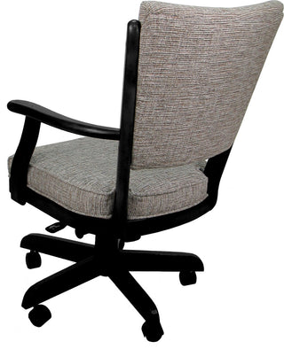 Caster Swivel Dining Chair on Wheels, Solid Wood, Jetty June Black