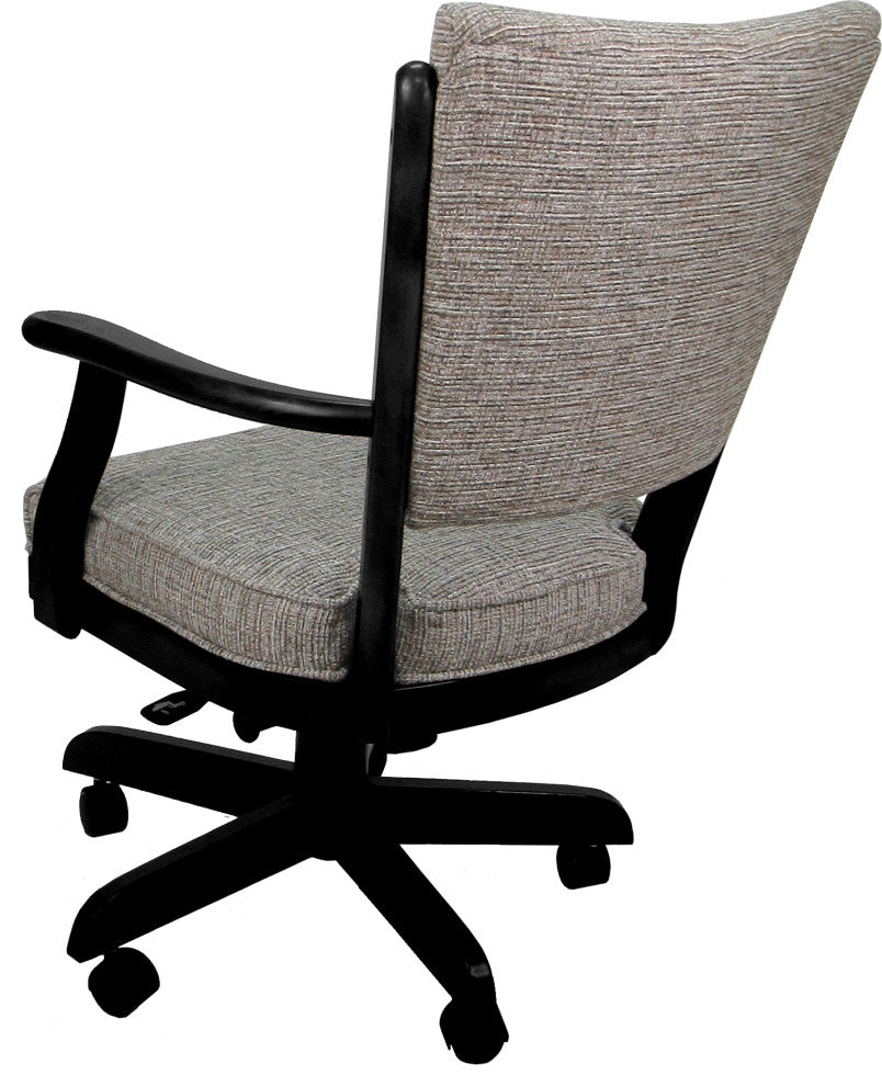 Caster Swivel Dining Chair on Wheels, Solid Wood, Jetty June Black