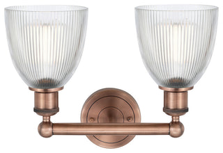 Castile 2-Light 15" Bath Vanity Light, Antique Copper Finish, Clear Shade