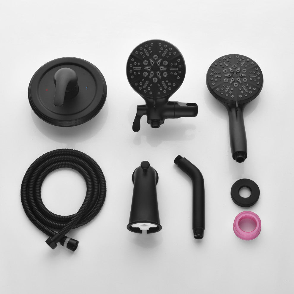 Multi Function Dual Shower Heads and Tub Faucet, With Tub Spout
